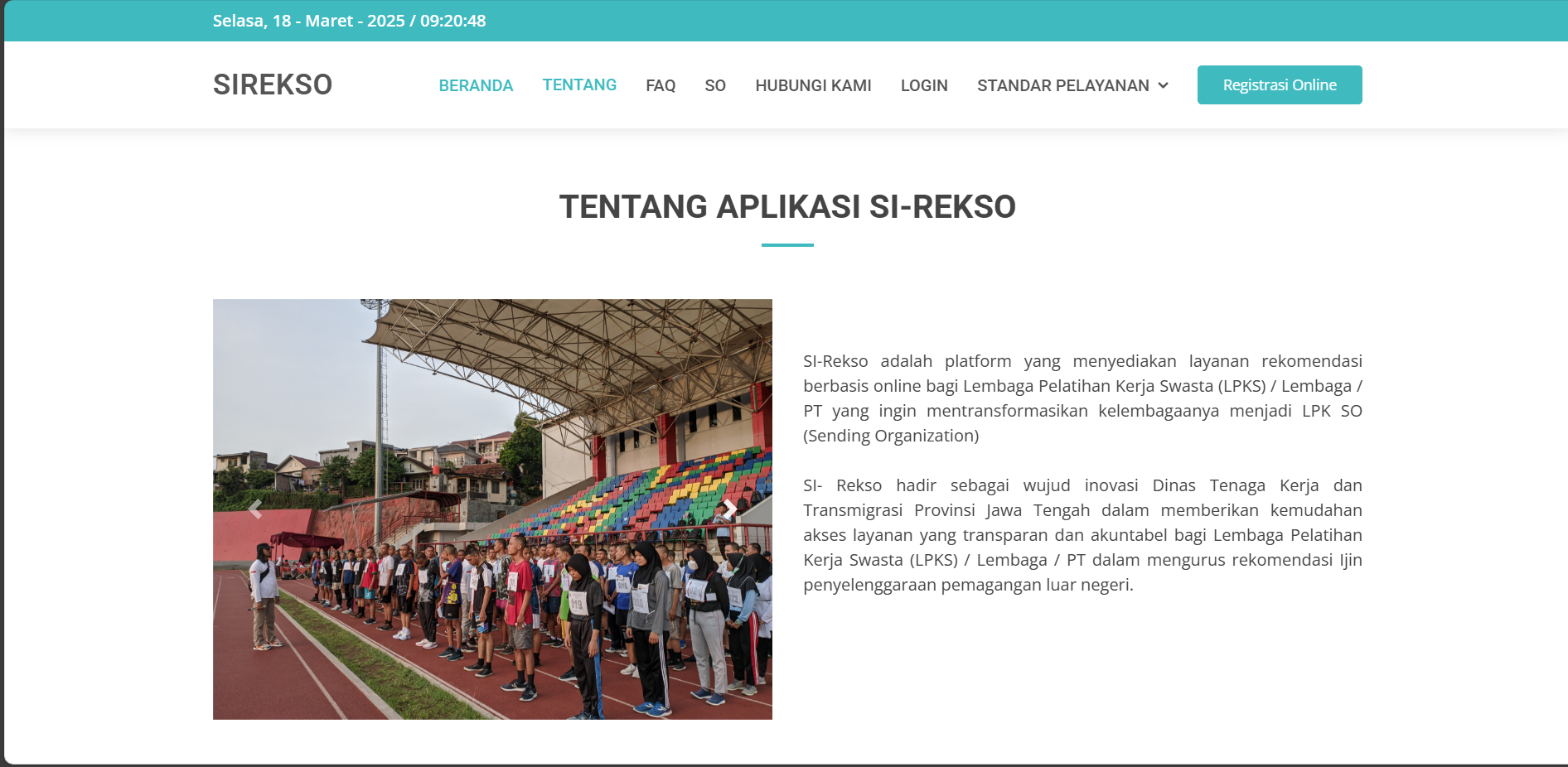 Aplikasi Rekomendasi Perijinan Lembaga Pelatihan Kerja Swasta (LPKS) / Lembaga / PT Jawa Tengah